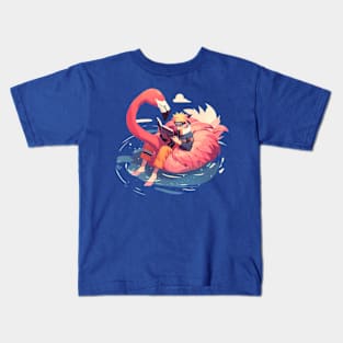 flamingo floating Kids T-Shirt